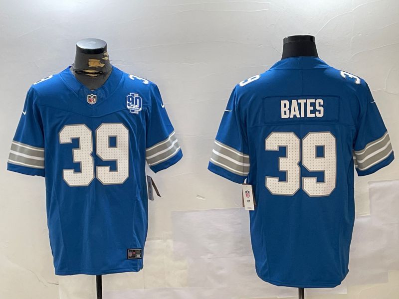 Men Detroit Lions #39 Bates Blue three generations 2024 Nike Limited NFL Jersey style 3